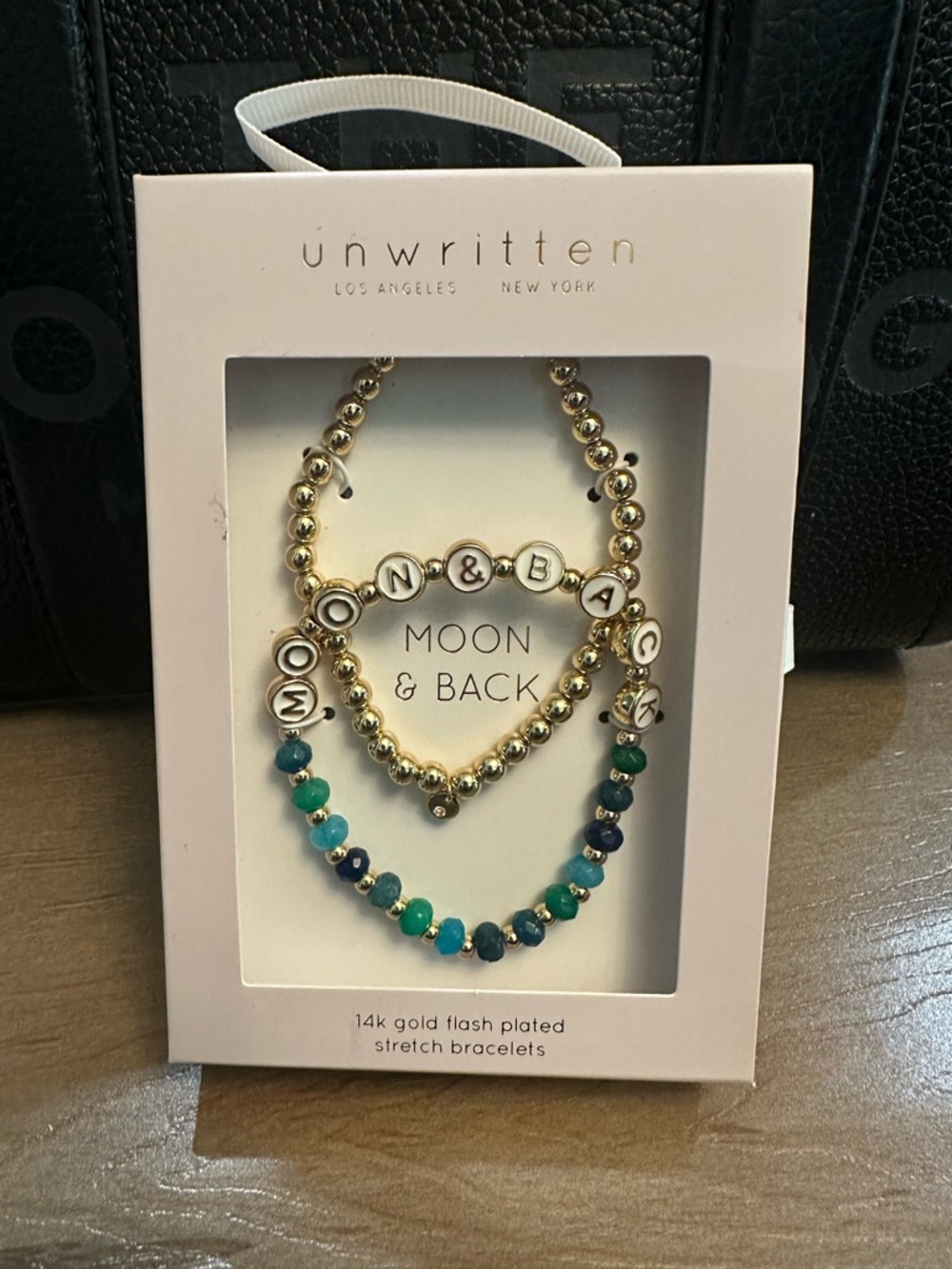 Unwritten Moon & Back blue quartz Beaded Bracelet set